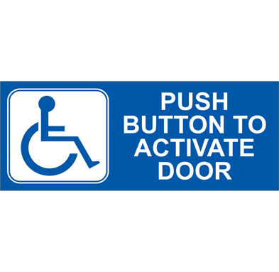 CE-716 Push Button to Activate Door Decal for Automatic Door